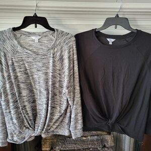 Time and Tru Women's Tops - Black and Gray